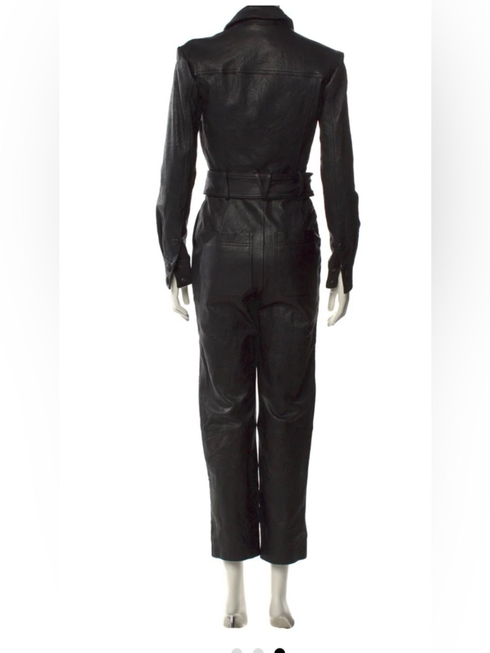Veronica Beard Black Leather Jumpsuit - Picture 2 of 11